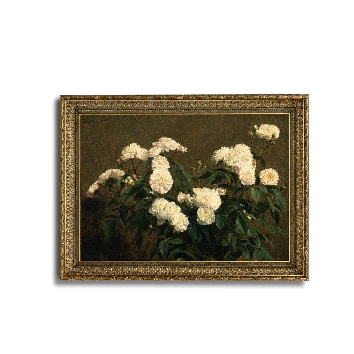 Still Life Of White Roses Print Henri Fantin Latour Vintage Art Classic Floral Painting Antique Botanical Wall Art Elegant Home Decor - Image 4