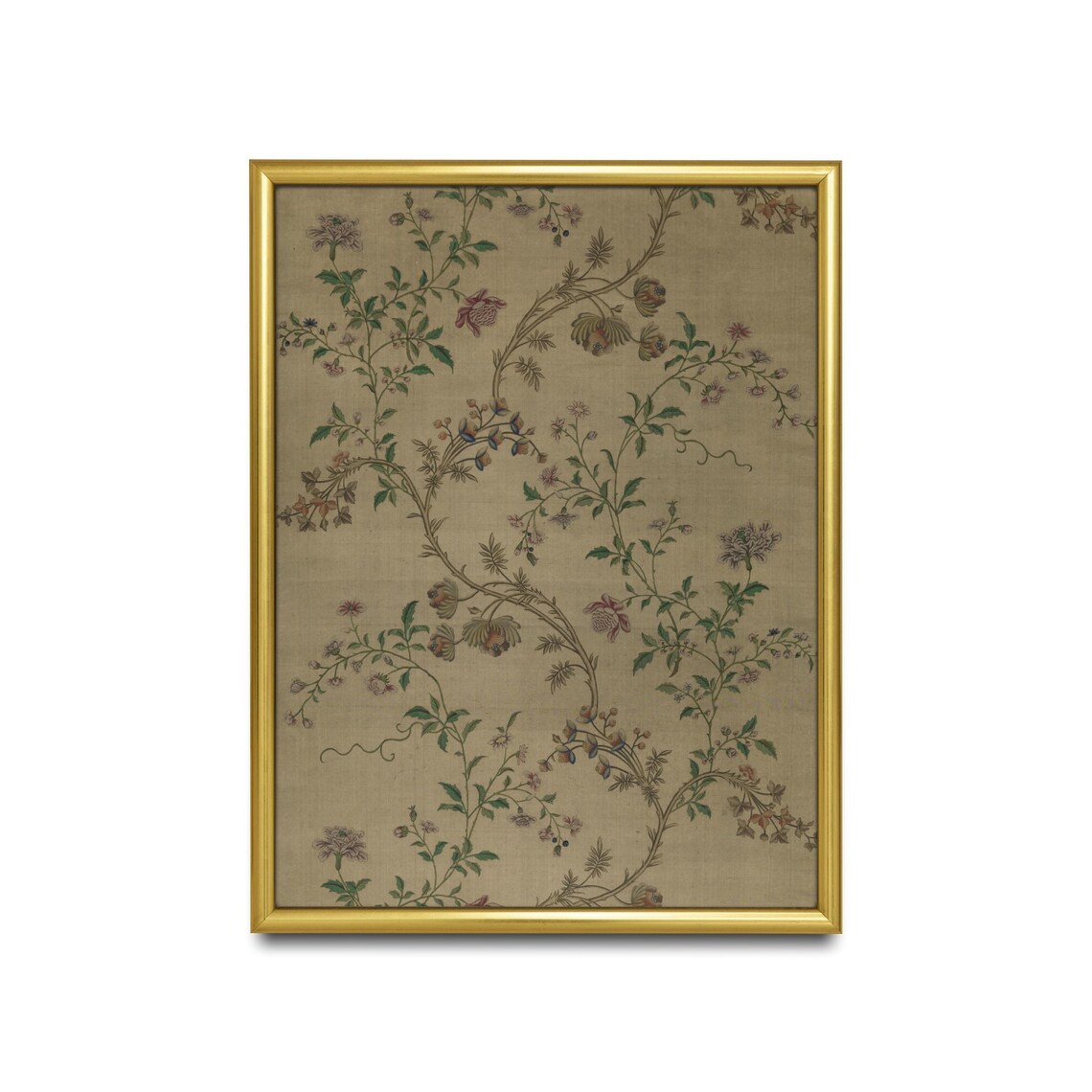 Antique Floral Textile, Vintage Botanical Art Print - Image 2
