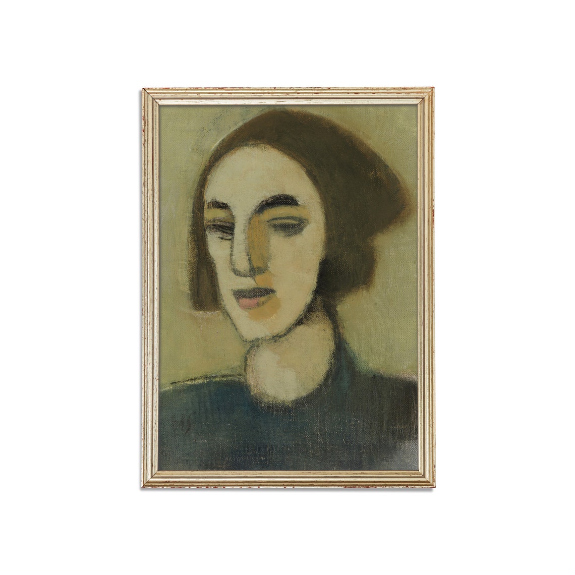 Dark-Haired Woman with a Serene Smile Modigliani Portrait Poster - Image 3