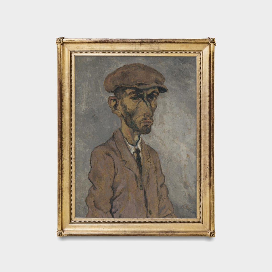 Expressionist Portrait of a Gaunt Pensive Man in a Flat Cap Poster - Image 5