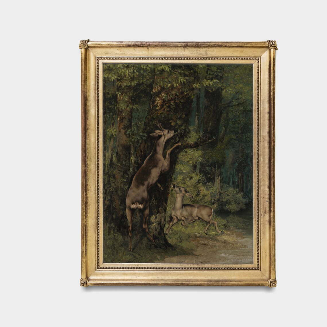 Deer In The Forest Vintage Rustic Farmhouse Art Print - Image 3