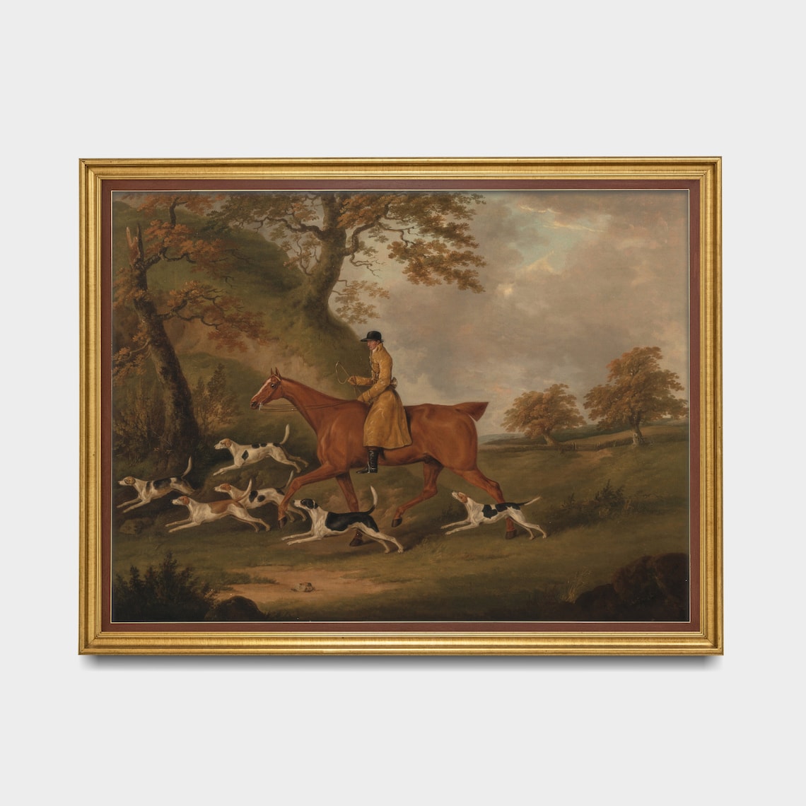 Vintage Horse and Hound Art Print, Rustic Equestrian - Image 5