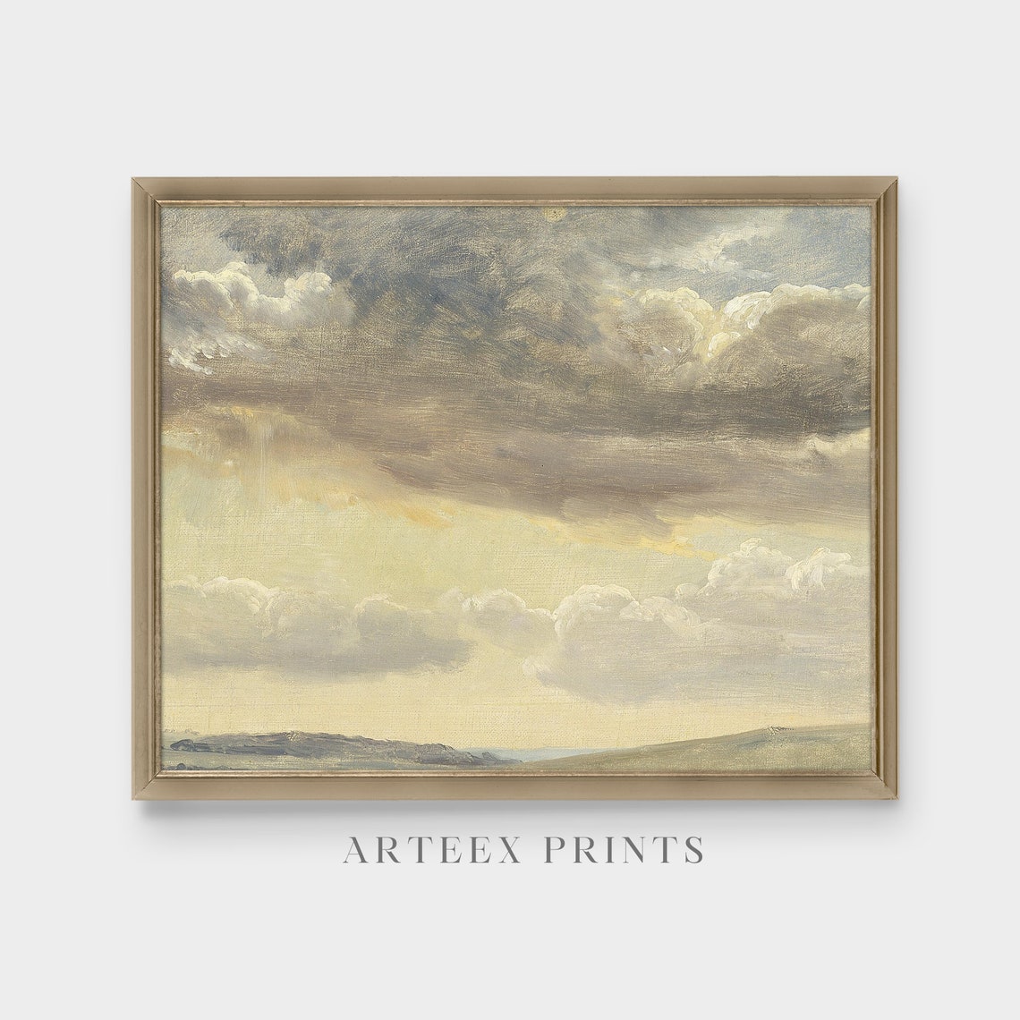 Vintage Cloud Study Antique Sky Painting Rustic Print Wall Art Farmhouse Decor 18th Century Fine Art - Image 4