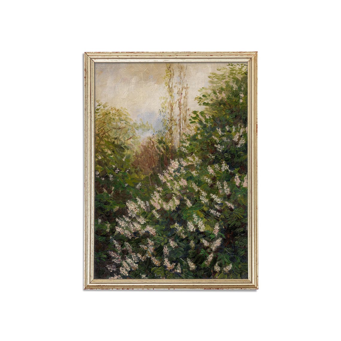 Blooming Lilac Bush White and Pink Blossoms Garden Floral Poster - Image 3