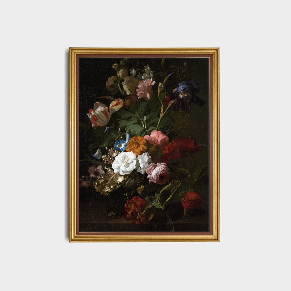 Tulips Roses and Iris Bouquet Dutch Old Master Floral Poster - Image 2