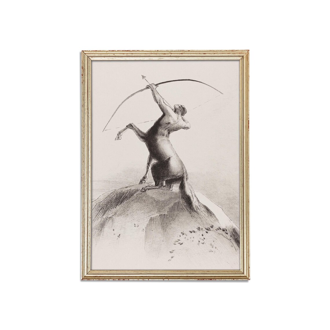 Sagittarius Centaur Archer Mythological Charcoal Sketch Poster - Image 2