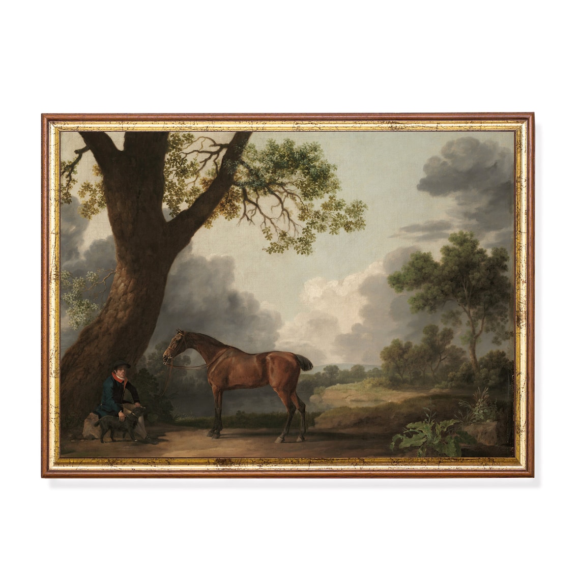 Vintage Horse Painting, Farmhouse Rustic Equestrian Art Print