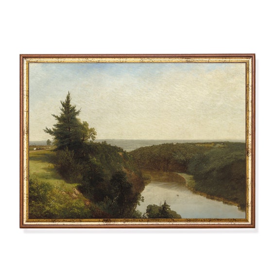 Printed And Shipped Vintage Landscape Painting Antique Country Landscape Moody Rustic Fine Print Farmhouse Decor Physical Prints