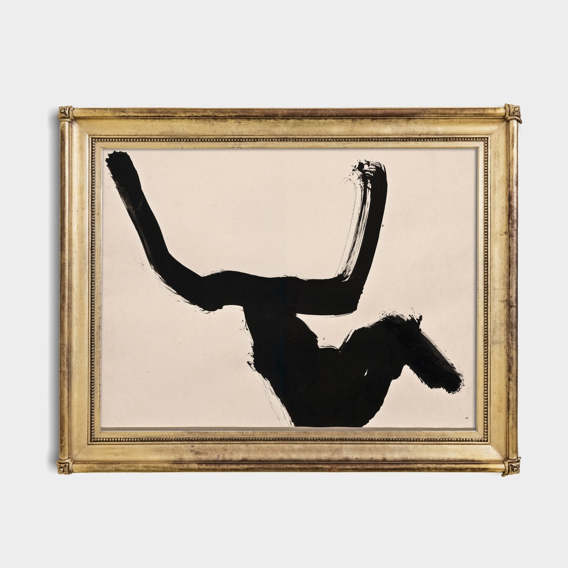 Dynamic Black Ink Brushstroke Figure Abstract Painting Poster - Image 4