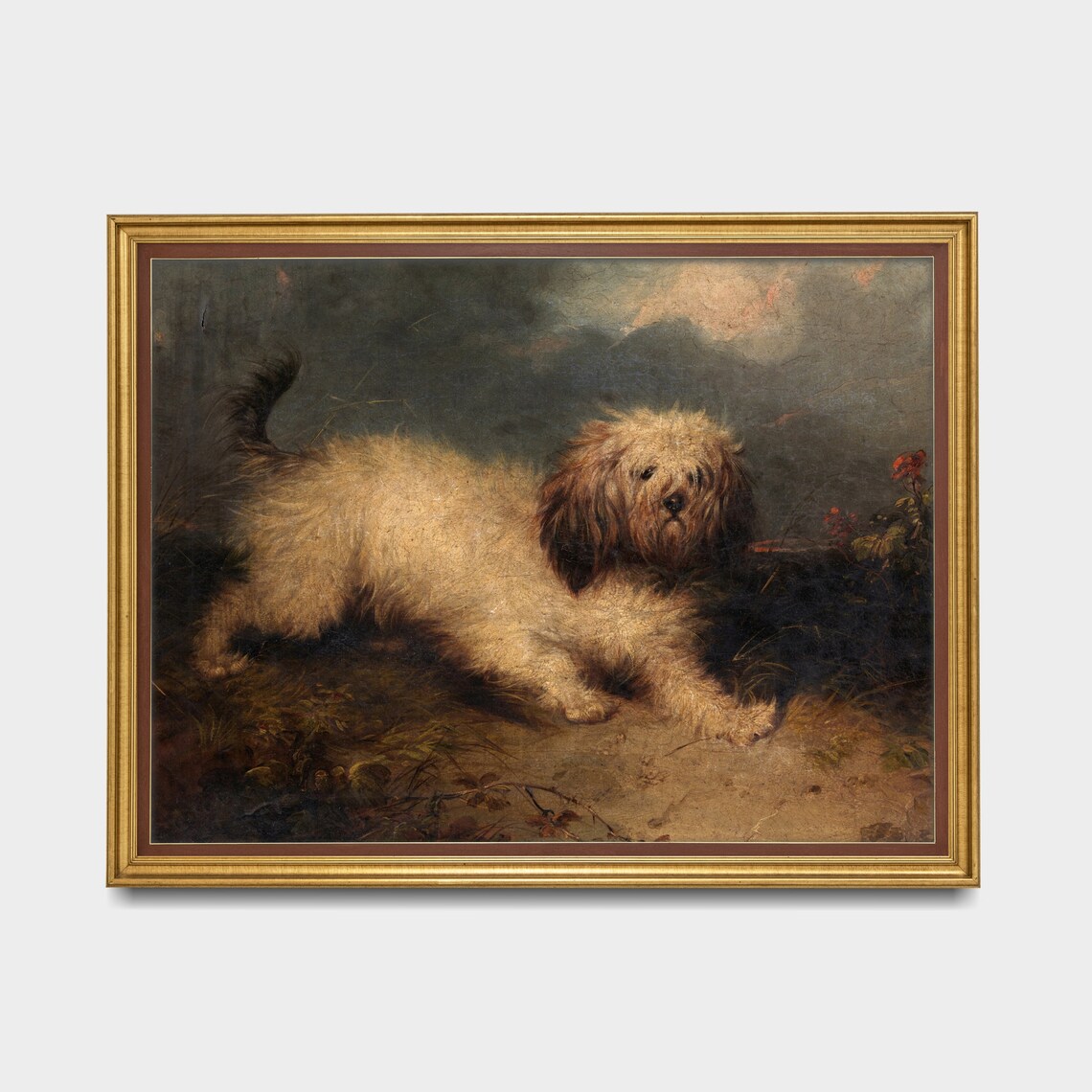 Vintage Dog Portrait, Rustic Moody Art Print - Image 3