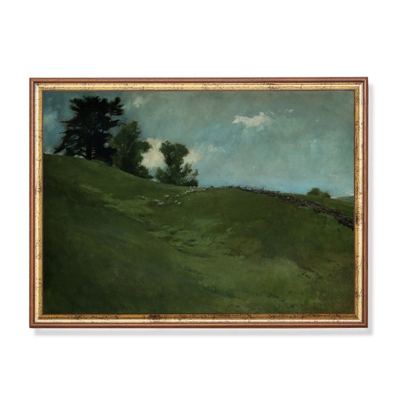 Printed And Shipped Landscape Painting Vintage Wall Art Antique Country Decor Moody Rustic Print Nature Scenery Artwork Fine Art