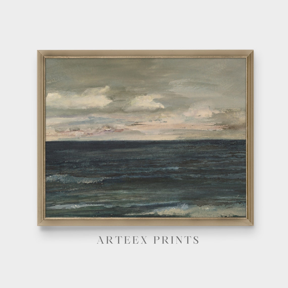 Dark Rolling Ocean Waves under a Heavy Cloudy Sky Seascape Poster - Image 3