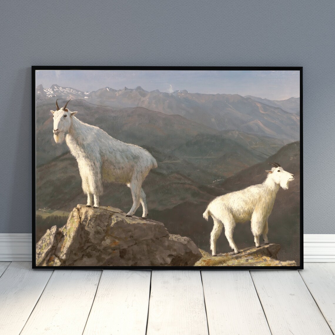 Vintage Wall Art Mountain Goats Painting Antique Art Painting Wall Art 18th Century Art Above Bed Farmhouse Art - Image 4