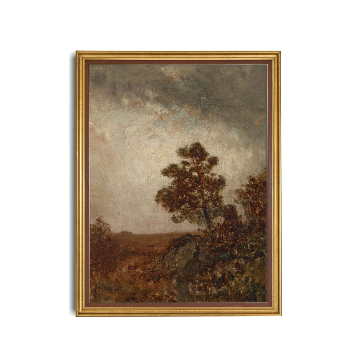 Vintage Rustic Country Landscape Art Print, Farmhouse Decor - Image 3