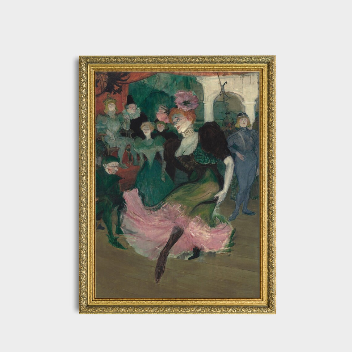 Can Can Dancer in Pink Skirt at the Moulin Rouge Vintage Art Poster - Image 2
