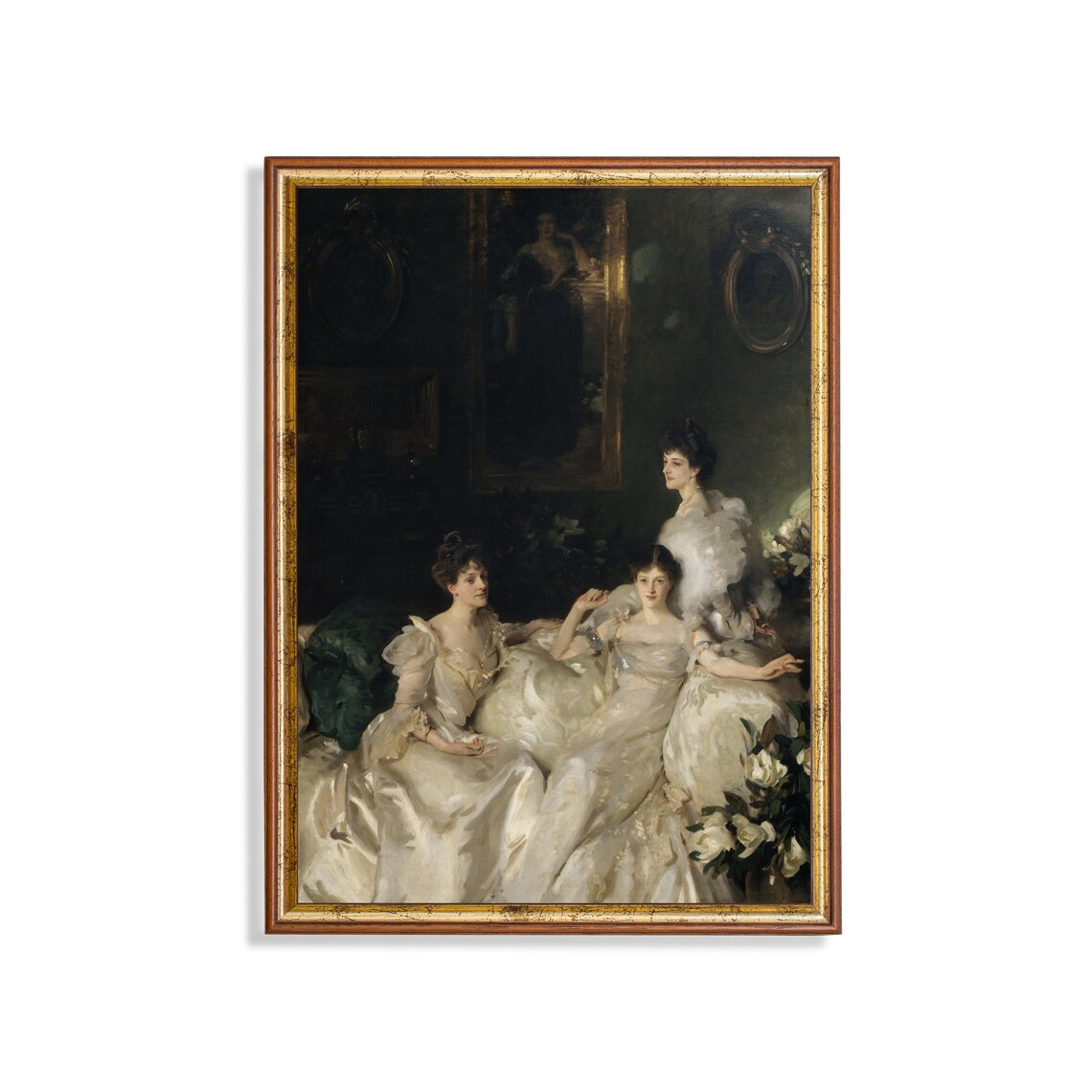 Three Sisters Portrait, Vintage Victorian Art Print