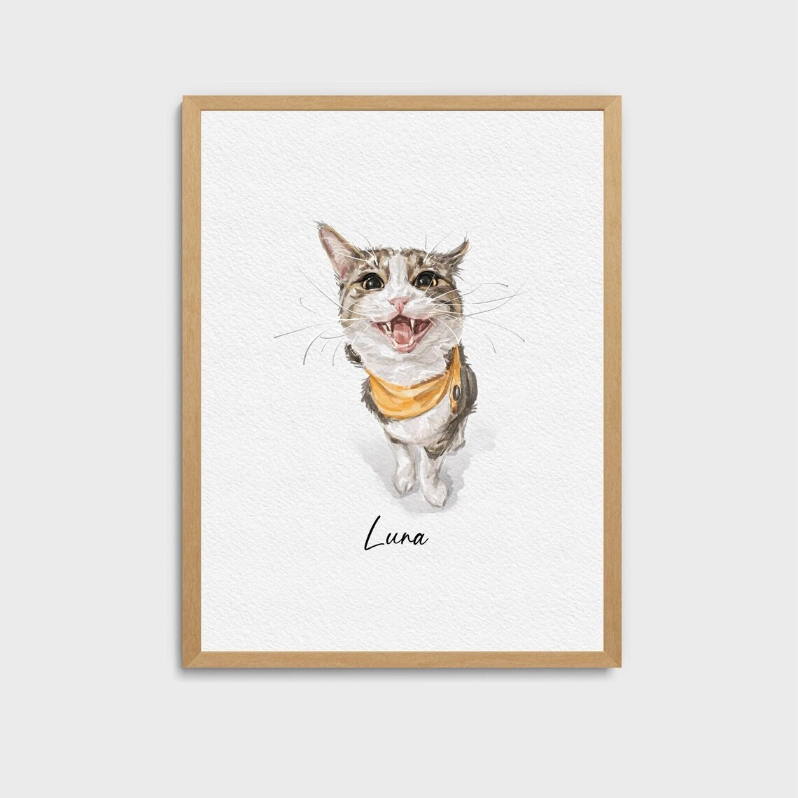 Renaissance Cat Portrait From Photo, Custom Pet Art