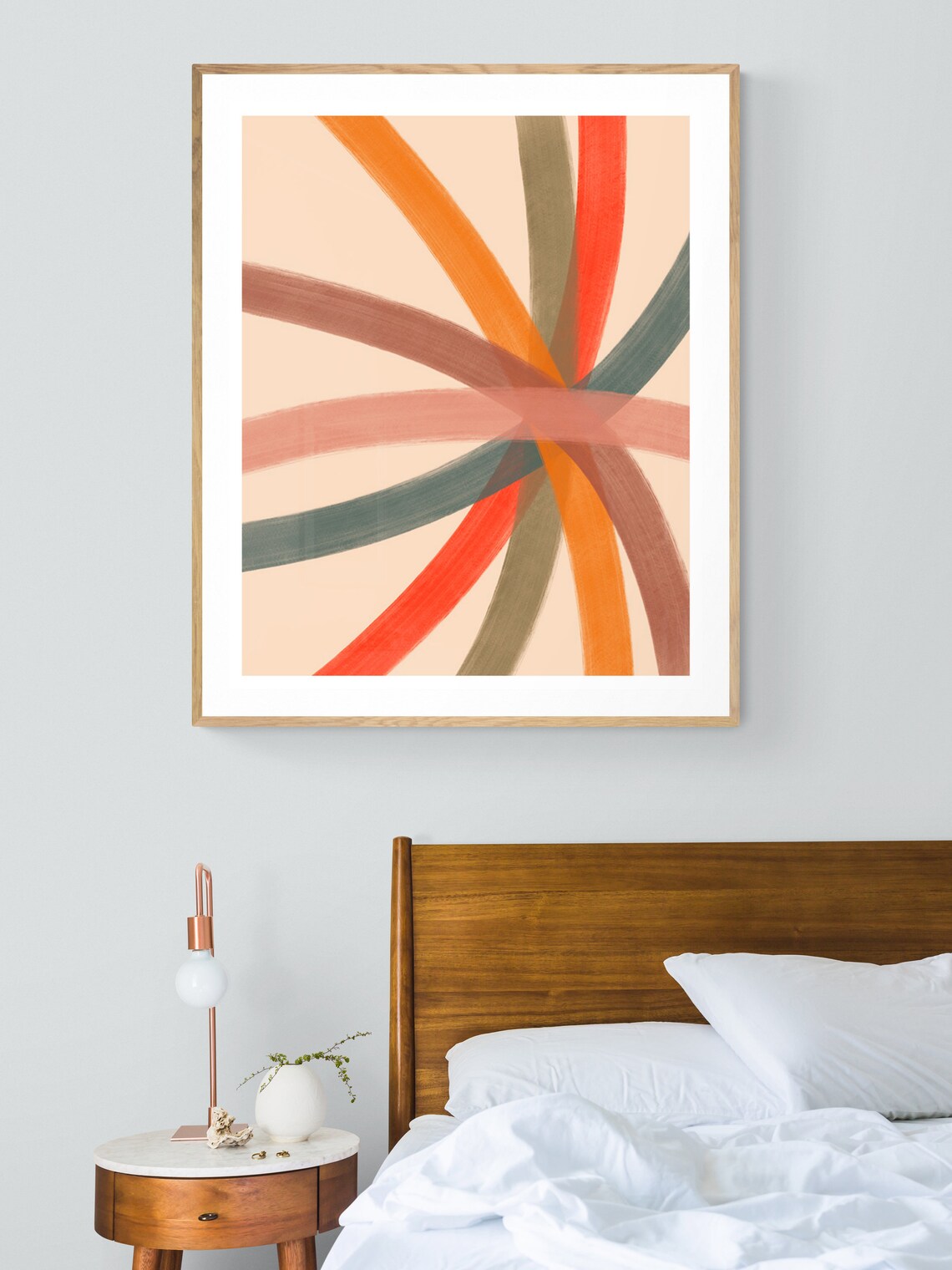 Lido Lines 3 Abstract Art Print, Mid-Century Design