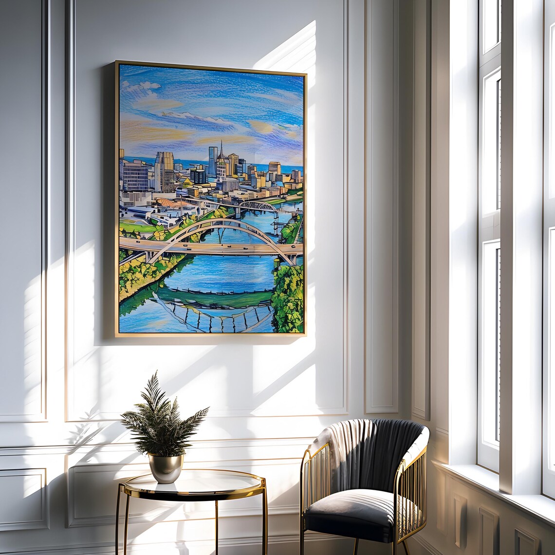 Nashville Skyline Travel Poster, Tennessee Cityscape - Image 2
