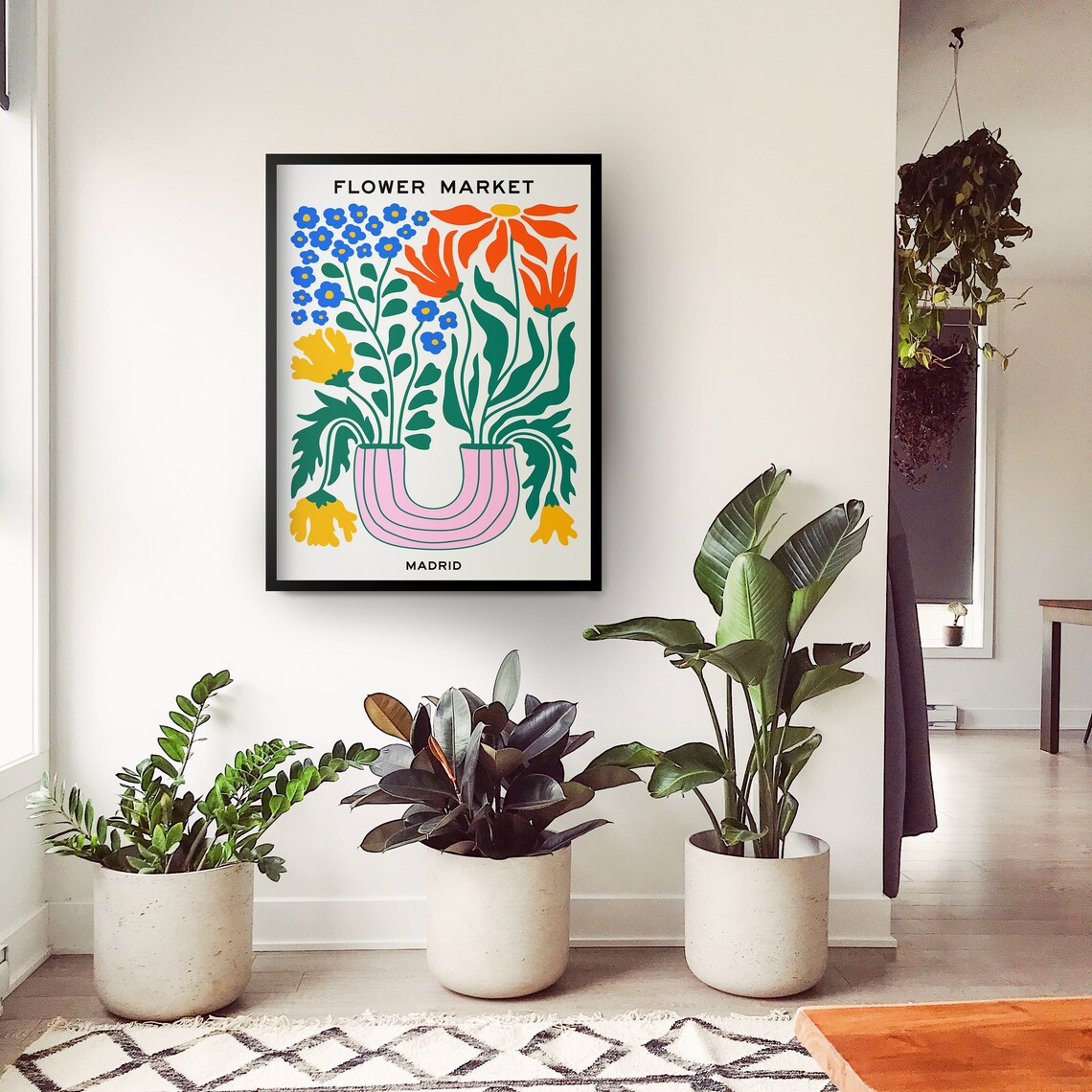 Flower Market Madrid Matisse Style Colorful Floral Art Print - Image 3