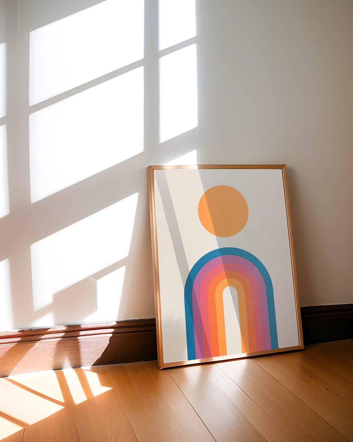 California Sun Arches Abstract Retro Geometric Mid Century Wall Art