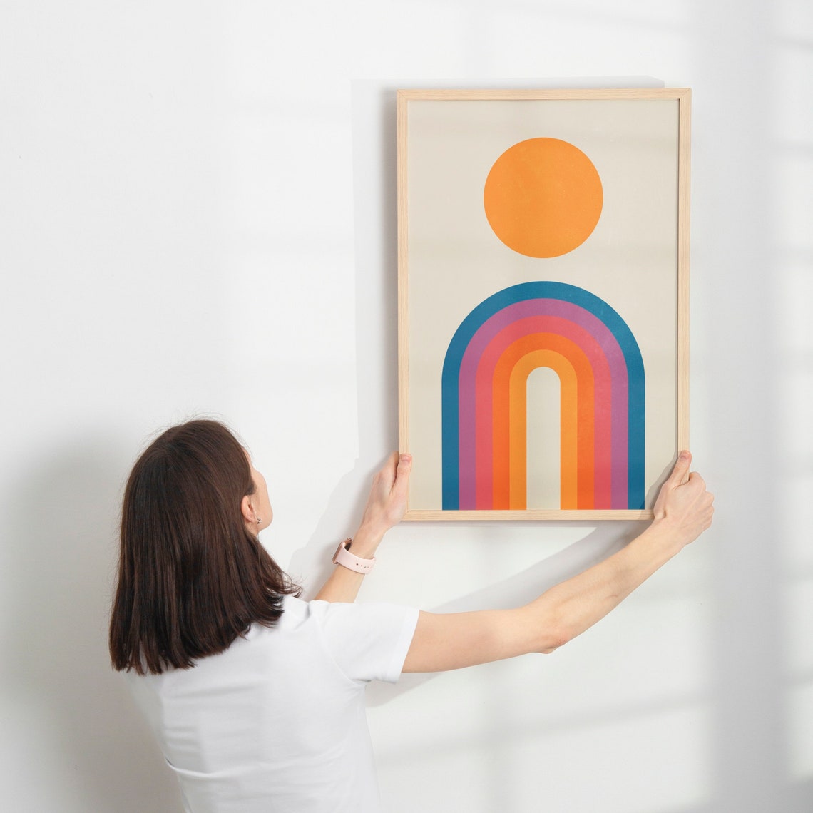 California Sun Arches Abstract Retro Geometric Mid Century Wall Art - Image 2