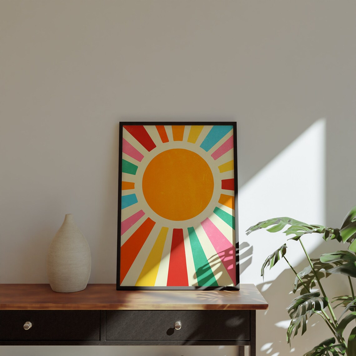 Retro Sunrise Rainbow Edition, Mid Century Art Print - Image 2
