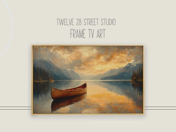 Lake Life Canoe Frame Tv Art Artwork For The Frame Tv Frame Tv Art Instant File Lake Landscape Nature