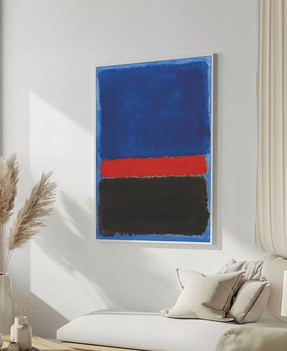 Mark Rothko Painting Bold Blue Red And Black Abstract Art Striking Gift For Modern Art Enthusiasts