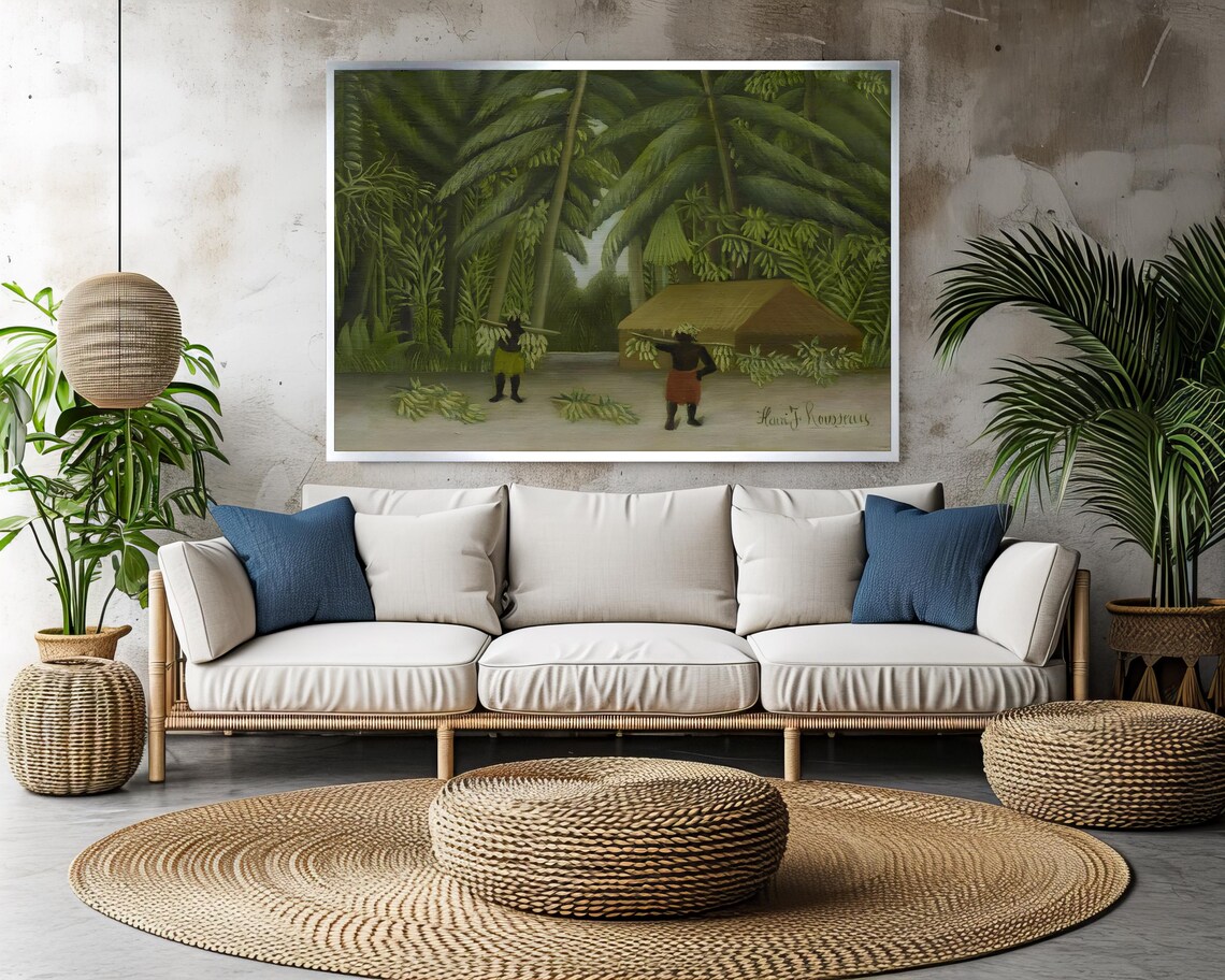 Henri Rousseau Banana Harvest Tropical Village Hut Scene Poster - Image 3
