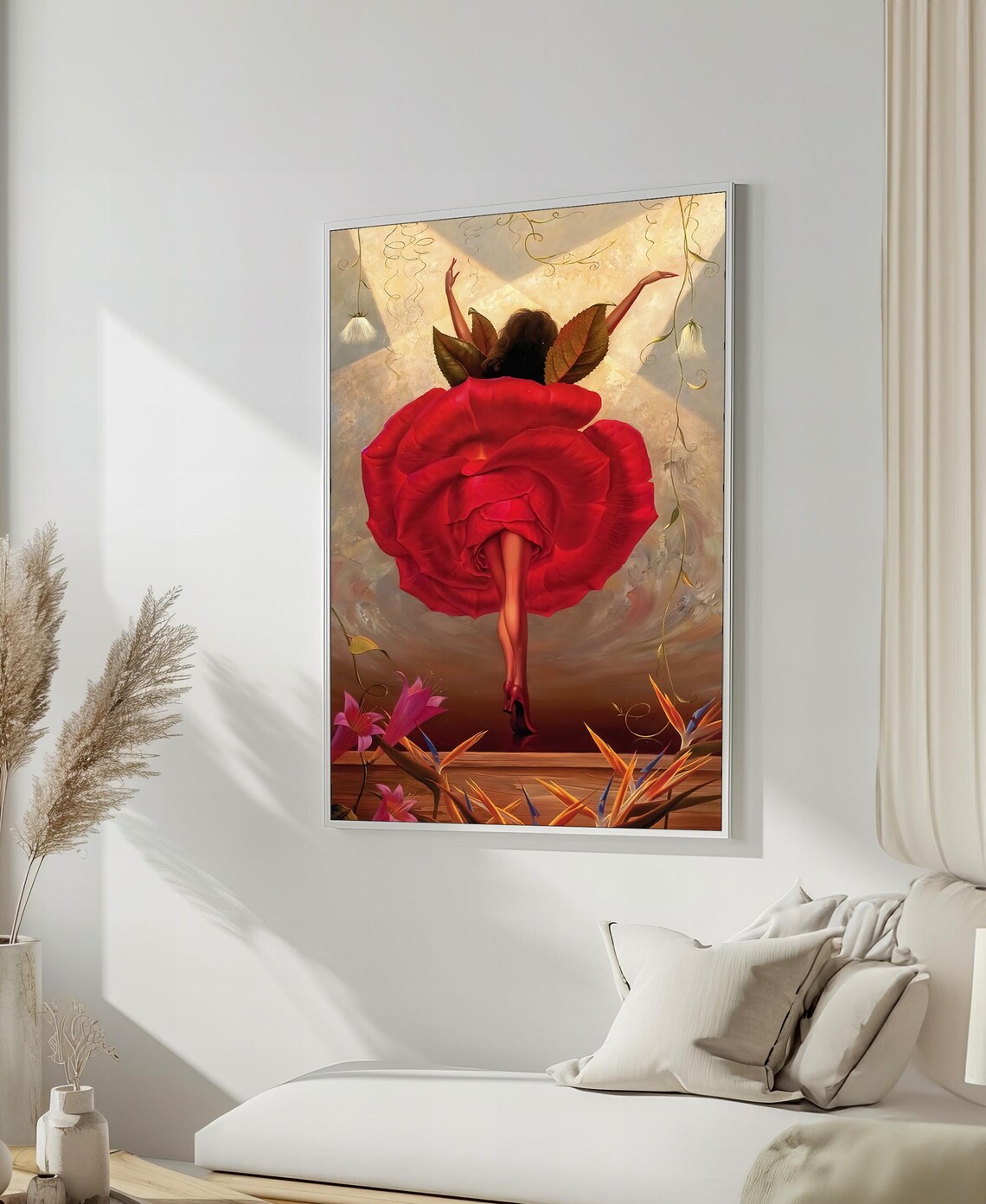 Vladimir Kush Flamenco Dancer Red Rose Dress Surrealist Poster