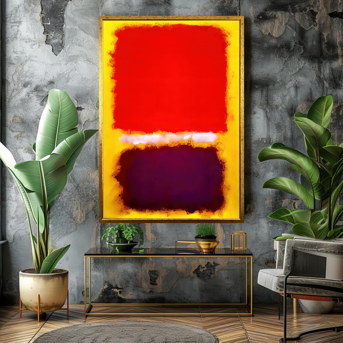 Bold Red Yellow And Purple Abstract Painting Mark Rothko Art For Vibrant Modern Home Decor Unique Gift Idea - Image 4