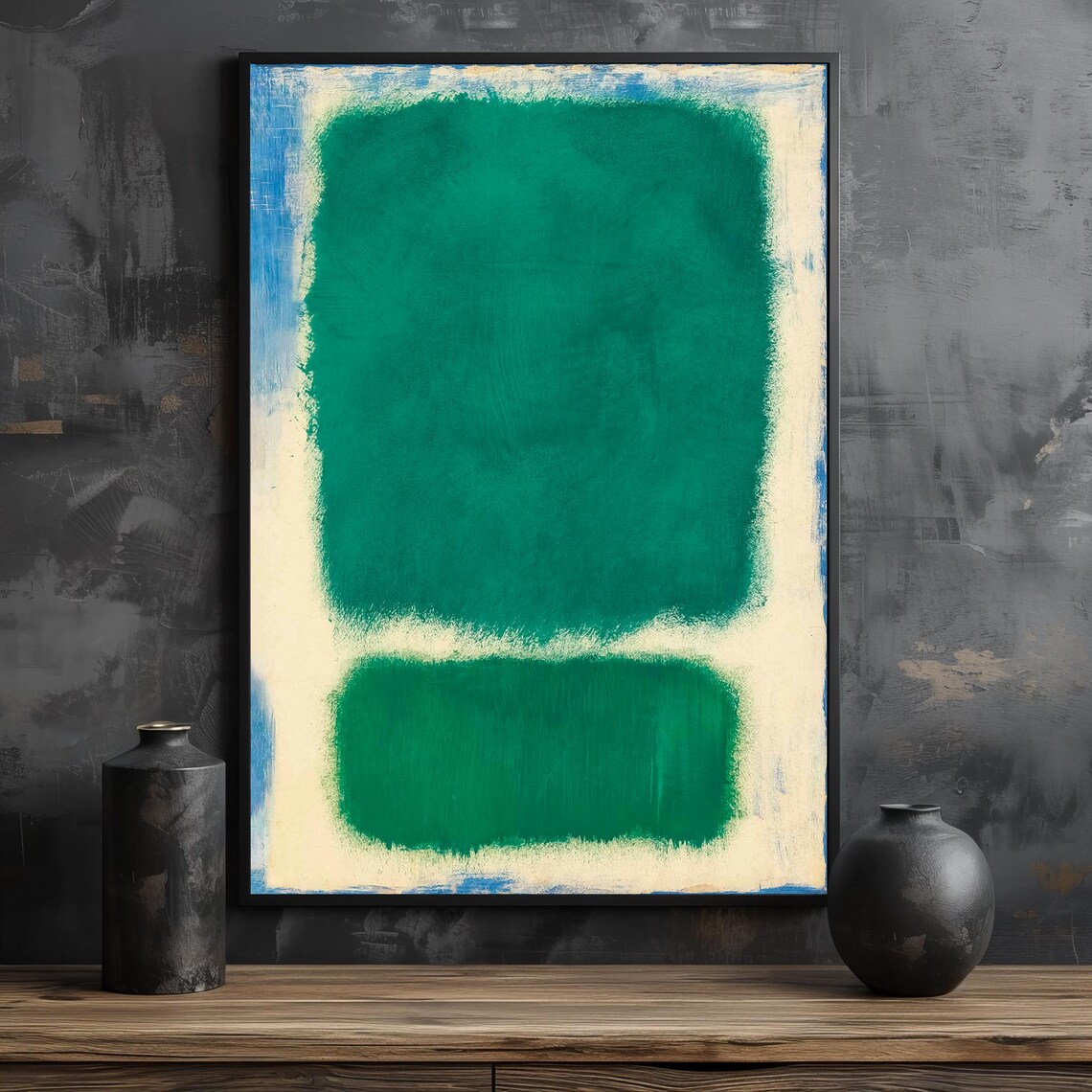 Mark Rothko Vibrant Green And Blue Abstract, Gift - Image 2
