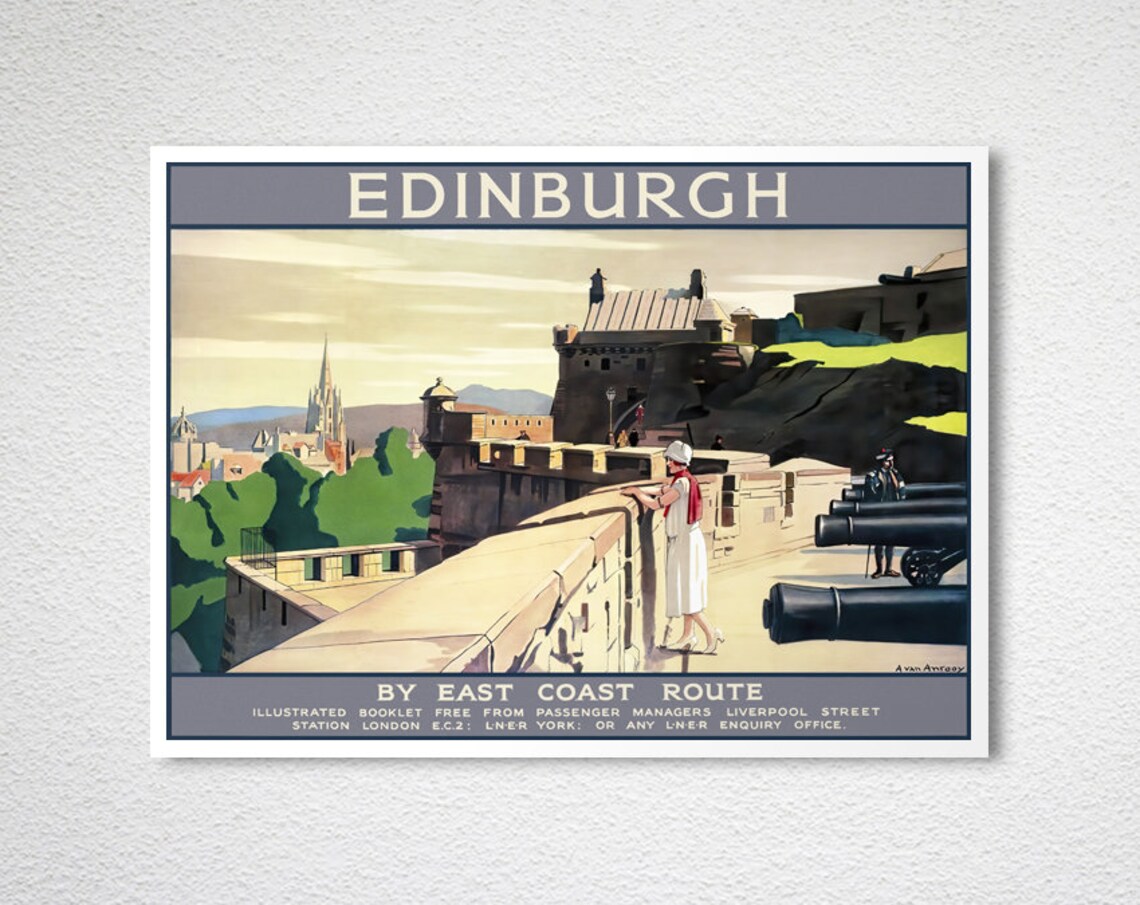 Edinburgh Vintage Travel Poster, Scotland Travel Poster - Image 2