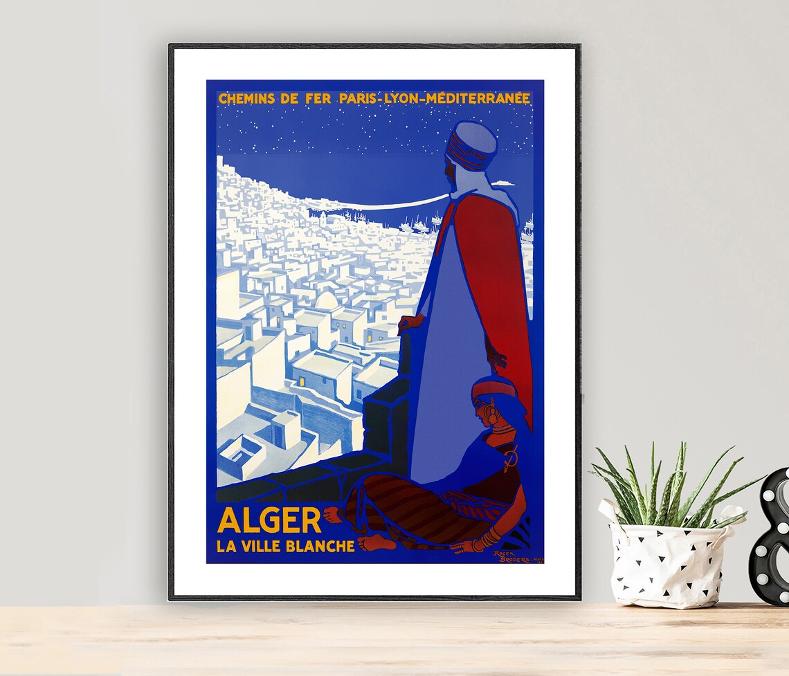 Alger La Ville Blanche Vintage Travel Poster