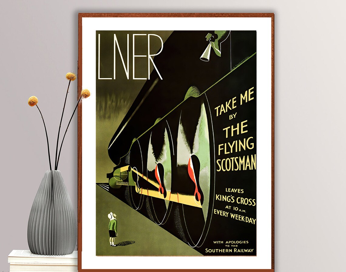Take Me By The Flying Scotsman Vintage Travel Poster - Image 2