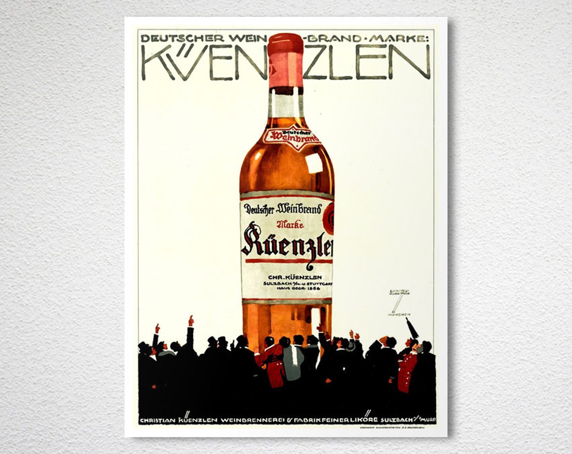 Kenzlen Deutscher Wein Brand Vintage Fooddrink Poster Poster Paper Or Print Gift Idea - Image 2