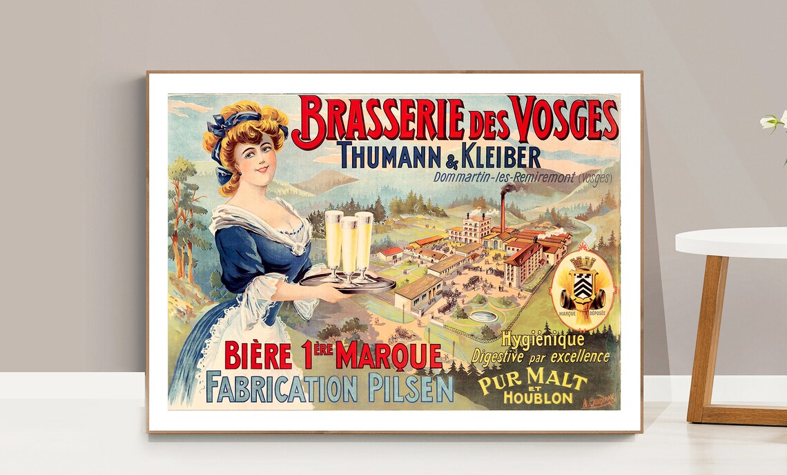 Brasserie des Vosges Thumann Kleiber Vintage French Beer Poster