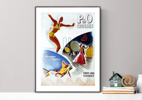 Po Cruises First And Tourist Vintage Travel Poster Poster Paper Or Print Gift Idea Wall Decor