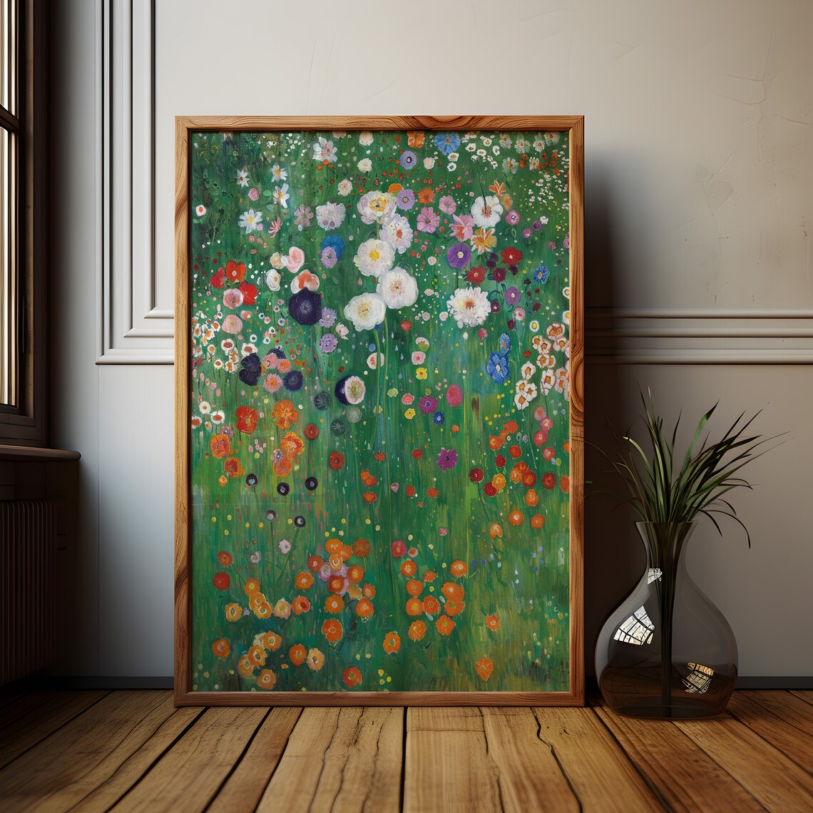 Charming Garden Rustic Country Scene, Vintage Landscape