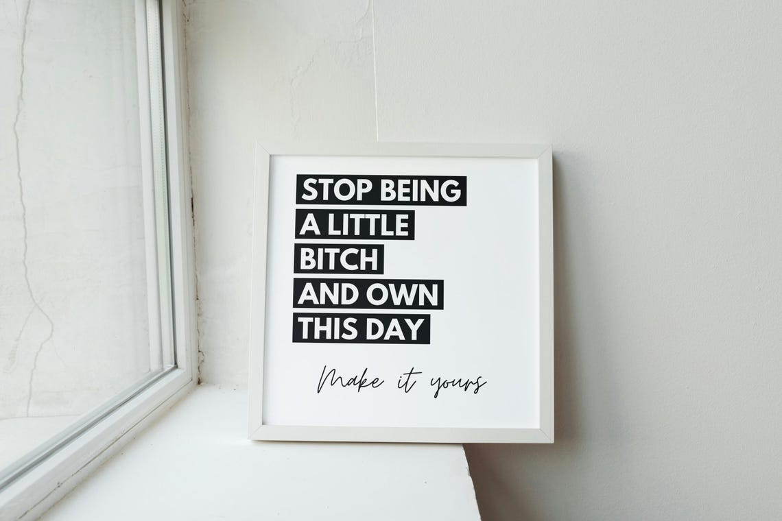 Stop Being A Little Bitch Own This Day Bold Motivational Poster - Image 2