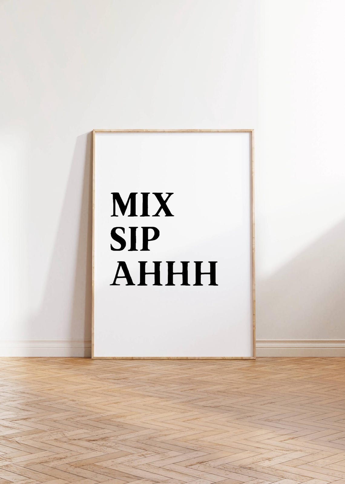 Mix Sip Ahhh Funny Black And White Cocktail Bar Decor Poster - Image 3