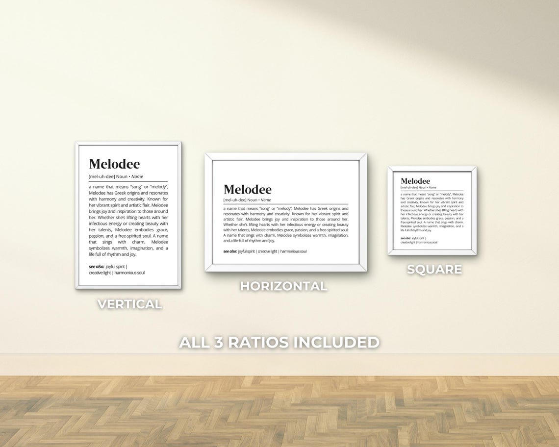 Melodee Name Definition Dictionary Meaning Personalized Poster - Image 3