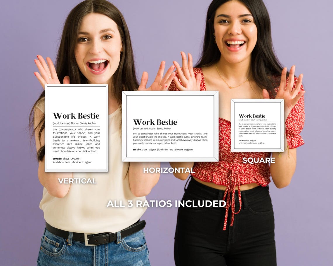 Work Bestie Definition Funny Office Friend Gift Poster Decor - Image 3
