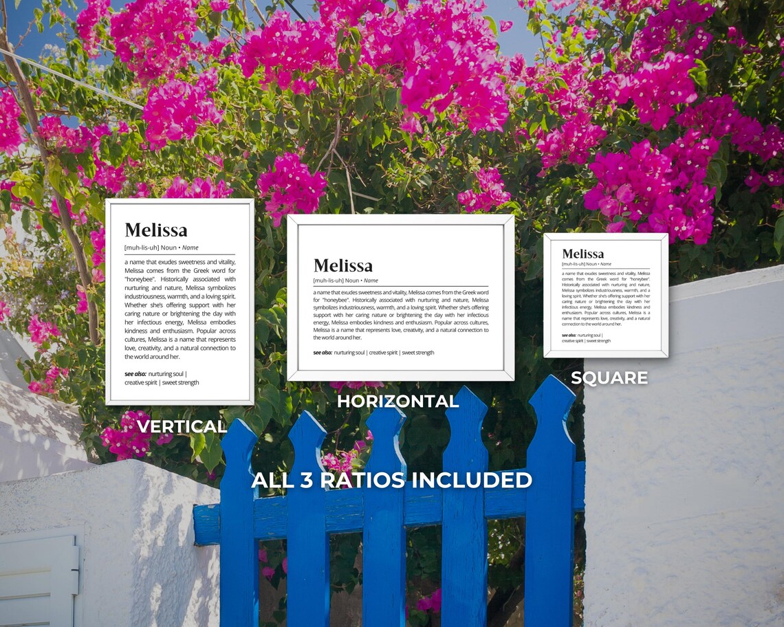 Melissa Name Definition Minimalist Art Print - Image 3