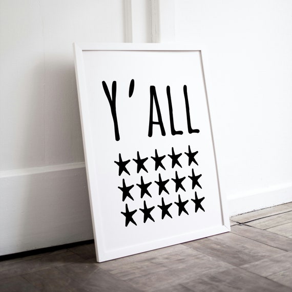 Yall Poster Cowboy Wall Art Cowboy Poster Typography As Art Yall Wall Art Western Wall Art Quote Wall Art Posters