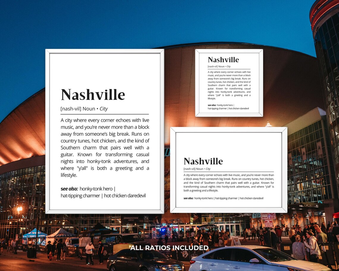 Nashville Definition Funny Music City Poster - Image 3