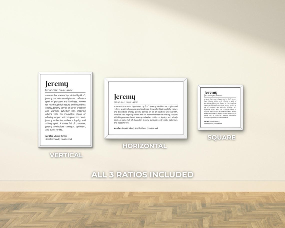 Jeremy Name Definition Dictionary Meaning Personalized Poster - Image 3