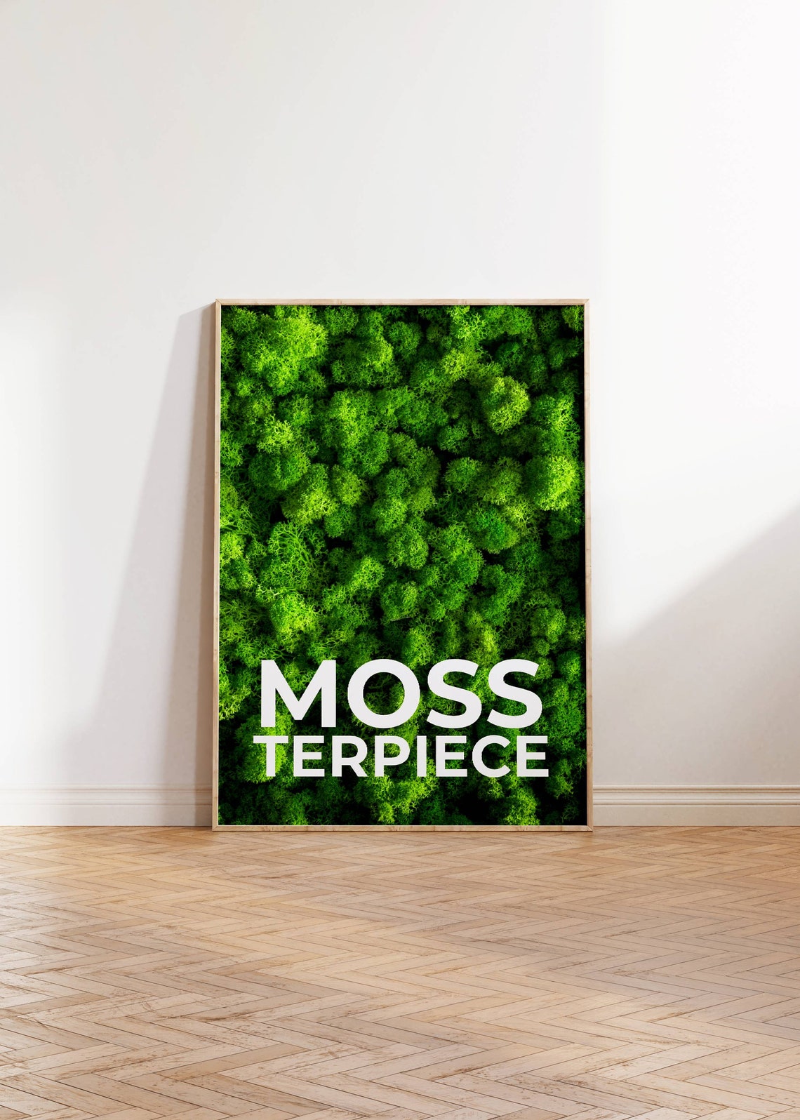 Moss Terpiece White Text Green Moss Texture Funny Wall Poster - Image 3