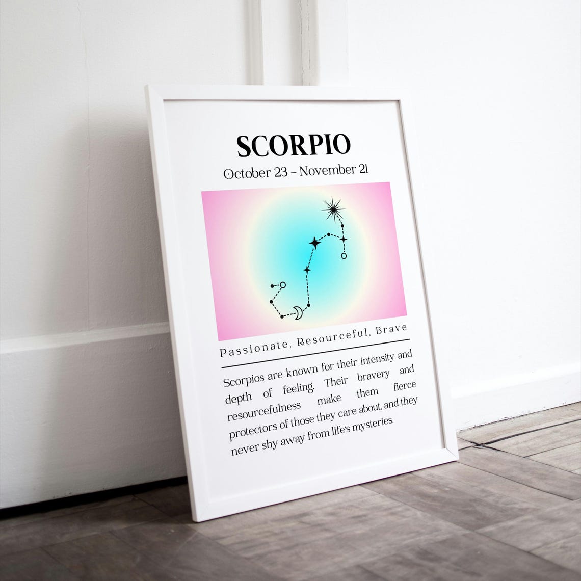 Scorpio Zodiac Constellation Star Sign Poster Oct Nov Astrology Decor - Image 2